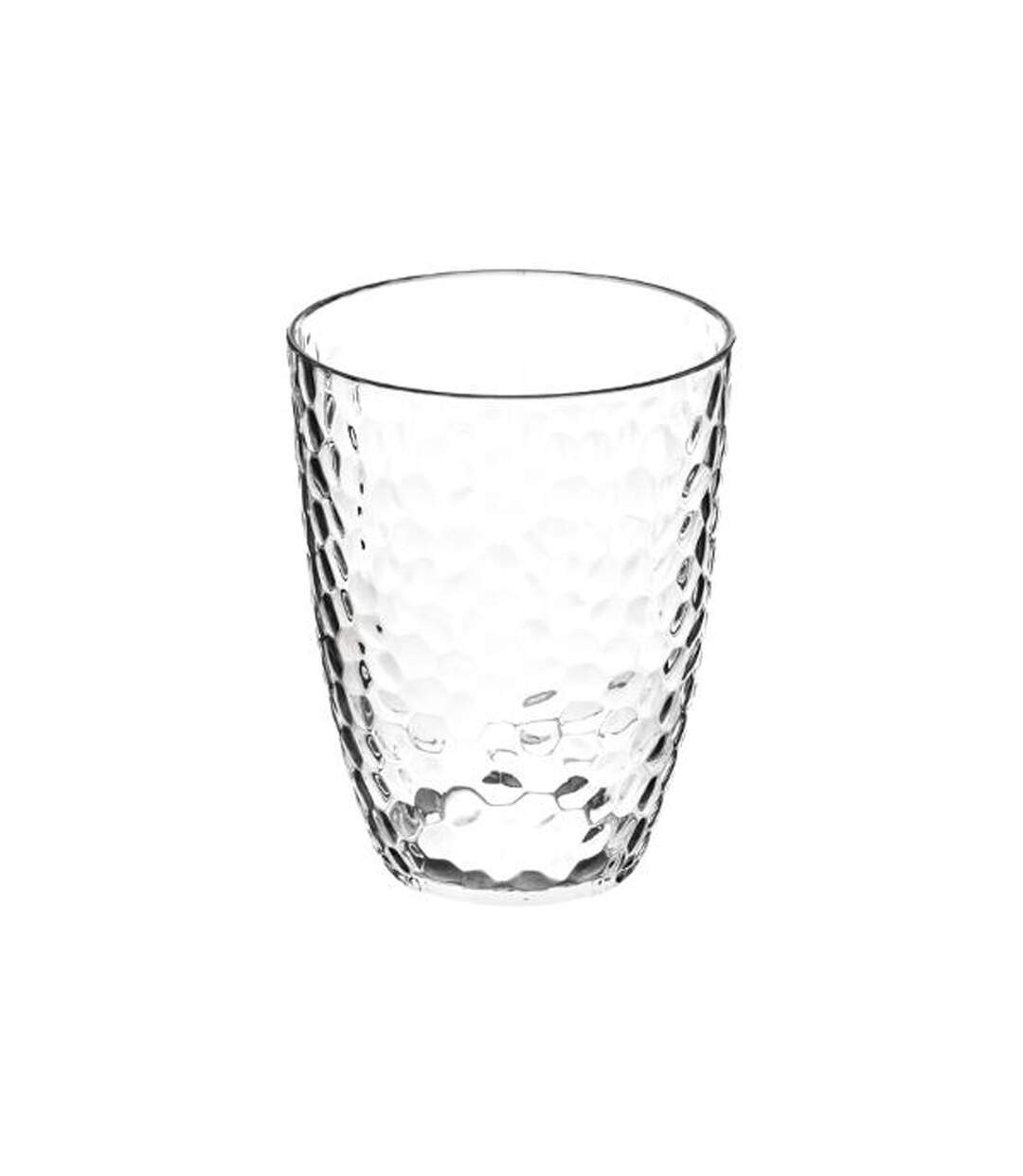 Lot de 6 Gobelets Plastique Réutilisable Martelé 38cl Transparent-2