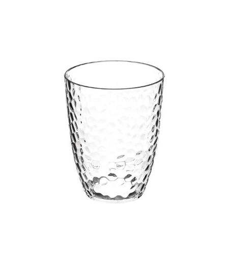 Lot de 6 Gobelets Plastique Réutilisable Martelé 38cl Transparent