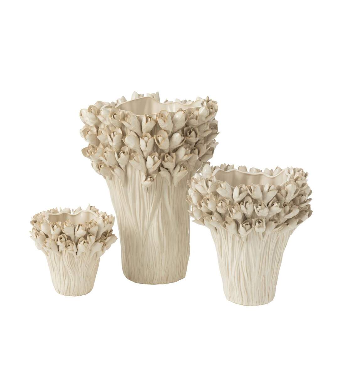 Vase Déco en Grès Ambrosia 19cm Blanc-2