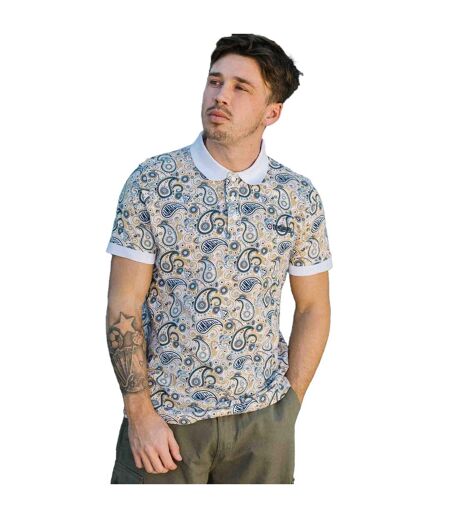 Polo Ss25 Homme Blanc Bleu Marine Lambretta