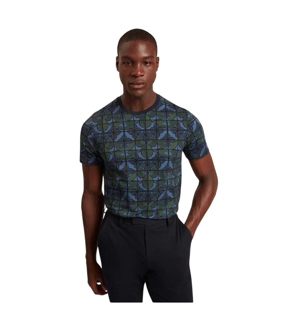T-shirt Motif/style Floral Homme Bleu Marine Ted Baker-1
