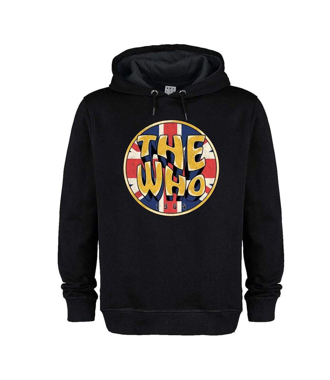 Unisex Adult Union Jack Circle The Who Hoodie Black Amplified-1