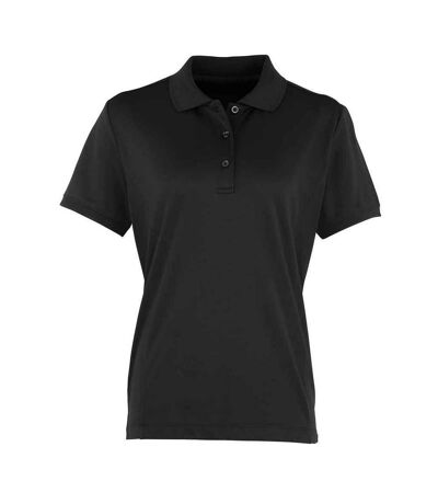 Polo coolchecker femme noir Premier