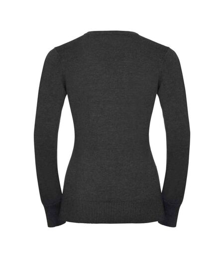 Russell Collection Womens/Ladies Marl V Neck Sweatshirt (Charcoal) - UTRW9595