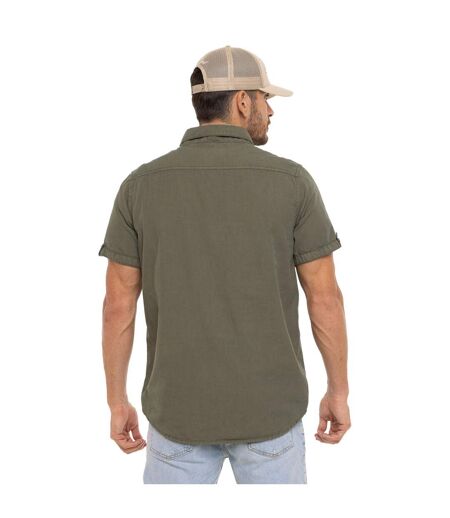 Chemise homme manches courtes en popeline avec patch et print Box Vondutch