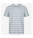 Front Row Unisex Adult Striped T-Shirt (White/Duck Egg Blue)