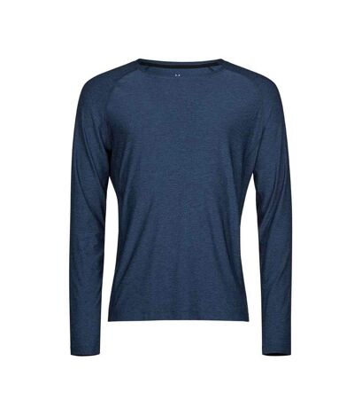 Tee Jays Mens CoolDry Long-Sleeved T-Shirt (Navy Melange)