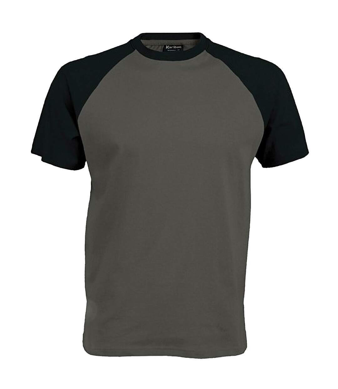Kariban Mens Short Sleeve Baseball T-Shirt (Slate Grey/Black)