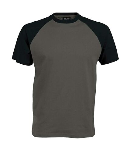 T-shirt de baseball à manches courtes Kariban pour homme (Gris ardoise/Noir) - UTRW705