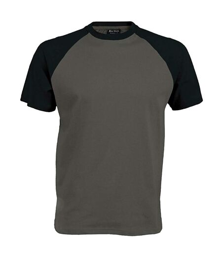 T-shirt de baseball à manches courtes  pour homme gris ardoise/noir Kariban