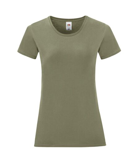 T-shirt Iconic Femme Olive Classique Fruit Of The Loom