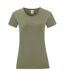 T-shirt Iconic Femme Olive Classique Fruit Of The Loom-1