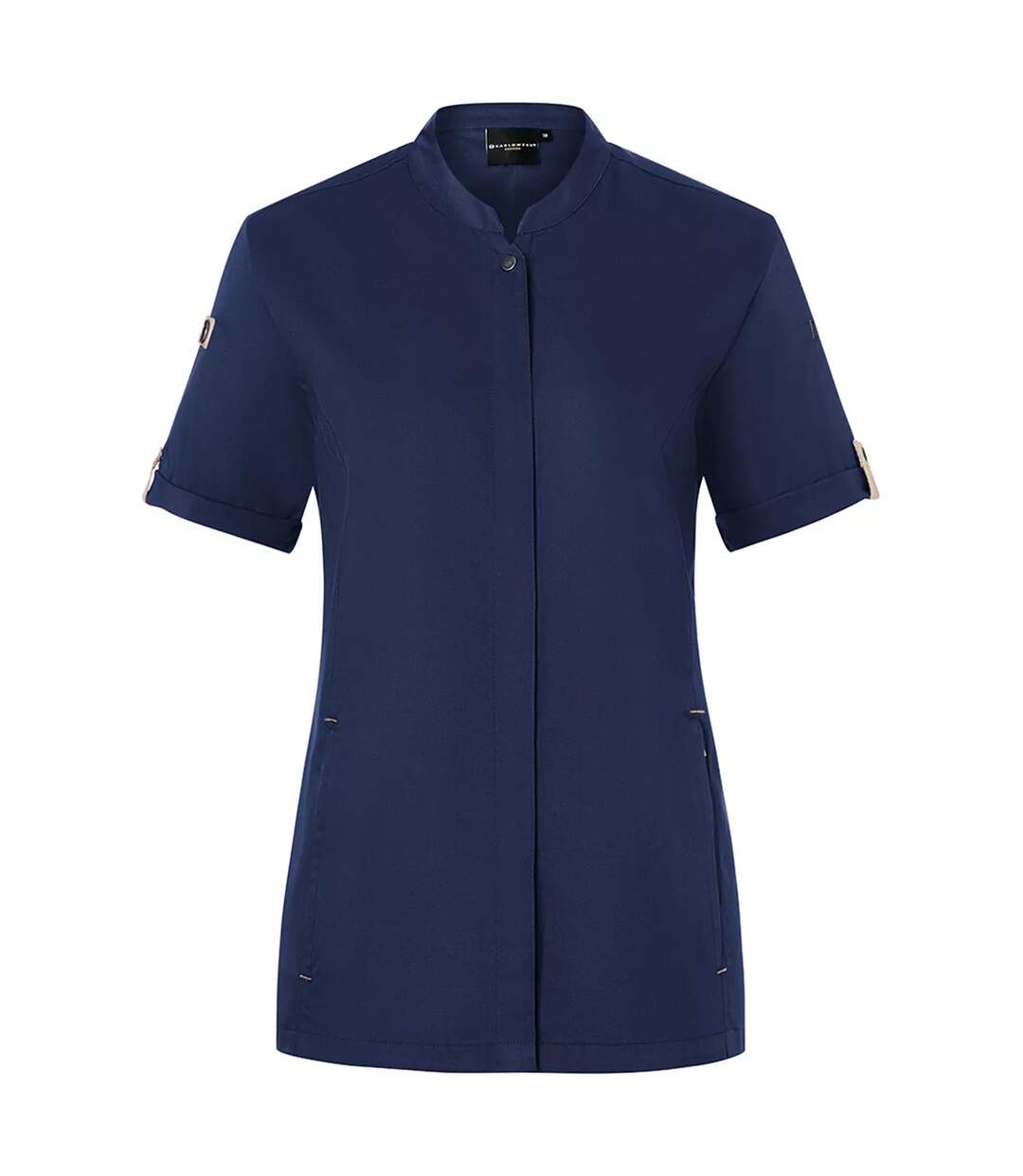 Womens/ladies Green-generation Chef Jacket Steel Blue Karlowsky-1
