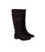 Womens/ladies karina ruched wide flat boots natural black Dorothy Perkins