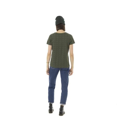 T-shirt femme col rond allover et print devant Leopard Vondutch