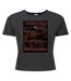 Womens/ladies Flamingo Sleep Token Crop Top Charcoal Amplified-1