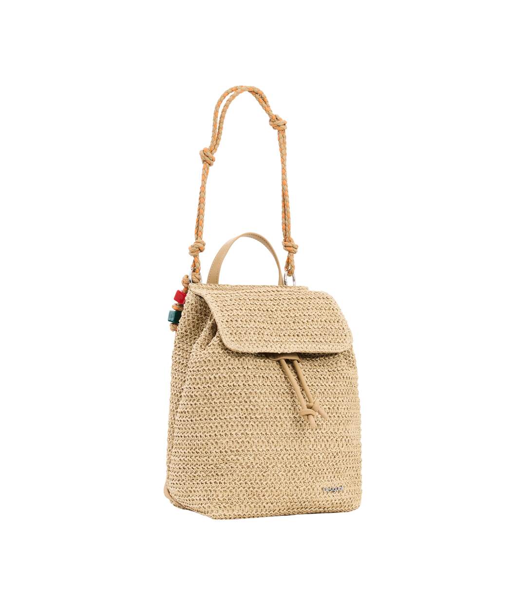 Sac à Dos Desigual Half Logo Raffia Luena Mini-3