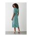 Dorothy Perkins Womens/Ladies Animal Print Shirred Waist Flutter Midi Dress (Green) - UTDP1907