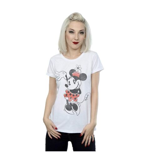 Disney T-shirt en coton Minnie Mouse qui ondule (Blanc) - UTBI31025