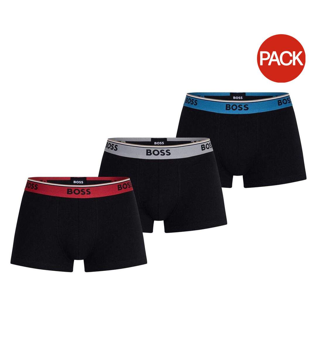 Lot De 3  Boxers Motif/style Logo Bodywear Homme Bleu Marine Foncé Boss-1
