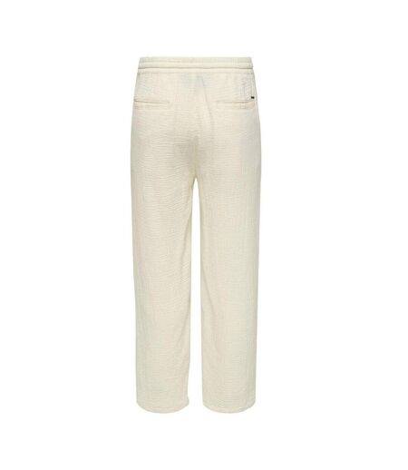 Pantalon fluide gaz de coton écru homme only & sons onssinus 0158