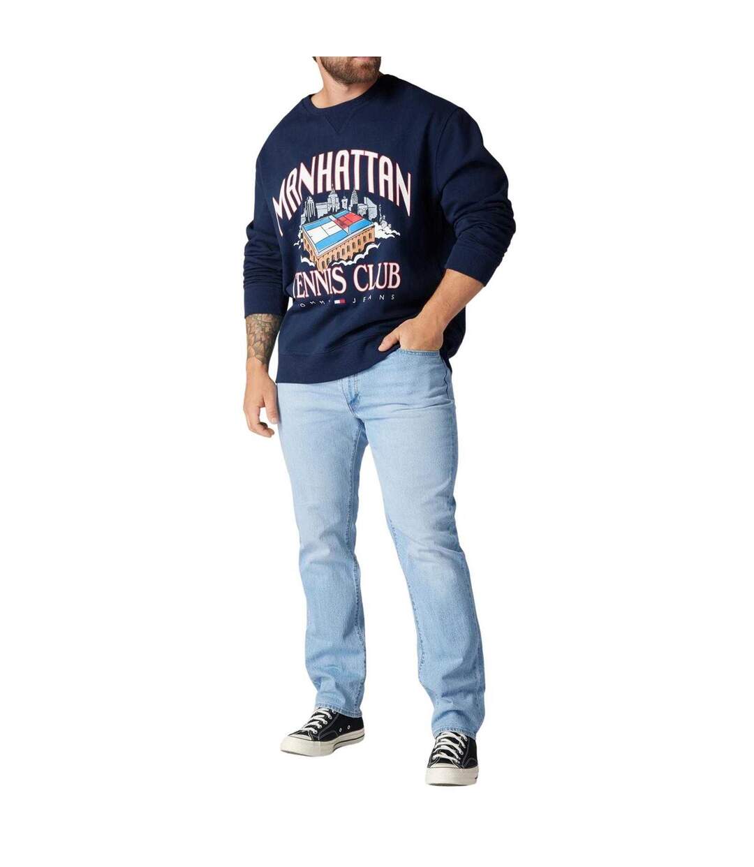 Sweat Manhattan Tennis Club Homme Bleu Marine Tommy Jeans-4