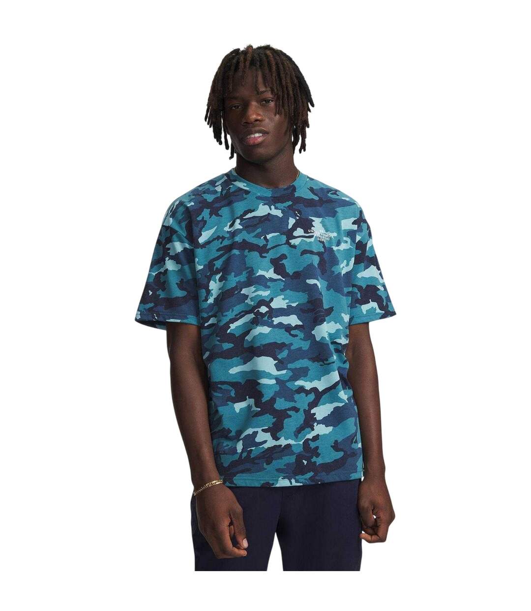 T-shirt Homme Bleu Blanc Under Armour-1