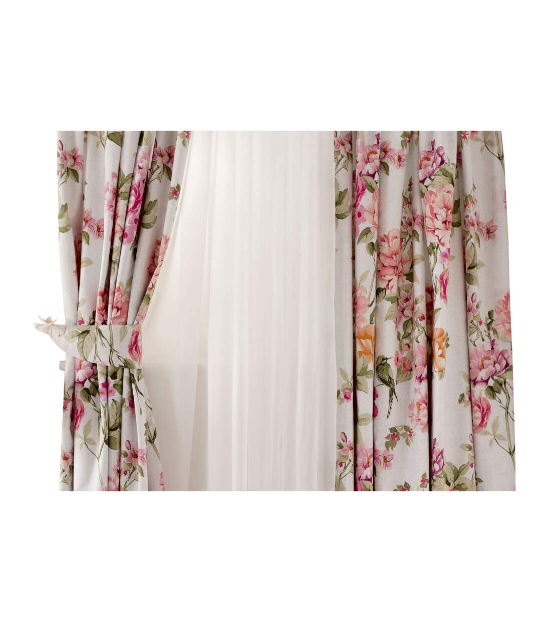 Rideaux anisshka 167,64 cm x largeur du rideau: 137,16 cm blanc / rose / vert Belledorm