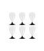 Lot de 6 Verres à Vin Réutilisable Plastique 18cl Noir