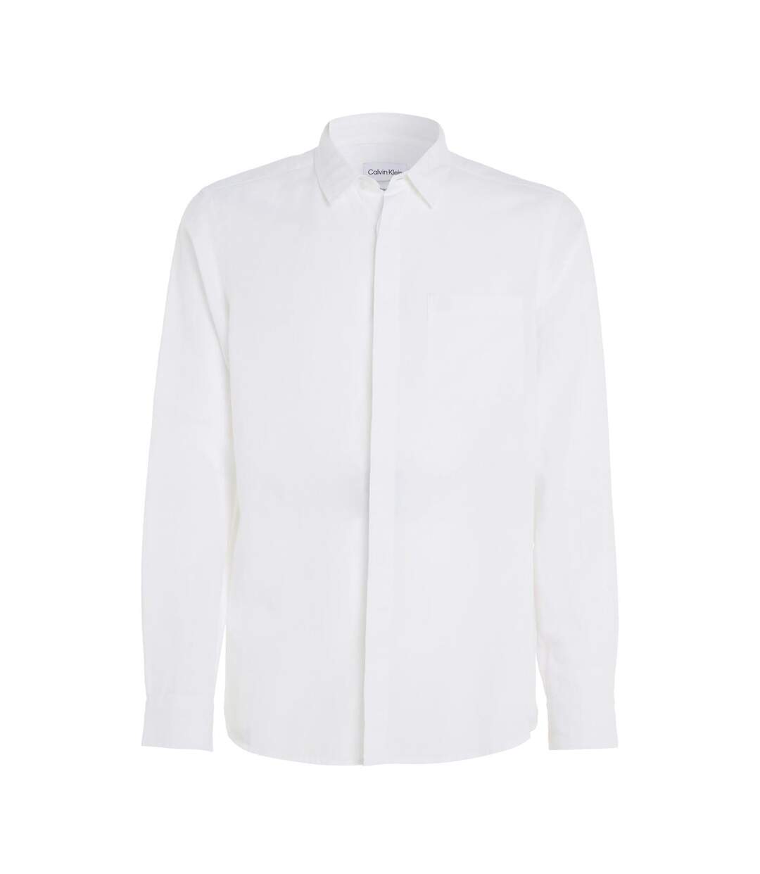 Mens Cotton Lined Regular Shirt White Calvin Klein-1