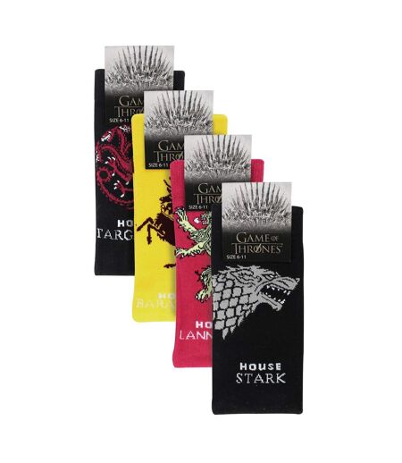 Mens 4 Pack Novelty Game Of Thrones Houses Socks
