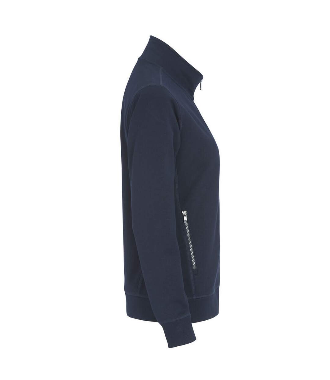 Womens/ladies French Terry Full Zip Jacket Navy Cottover-4