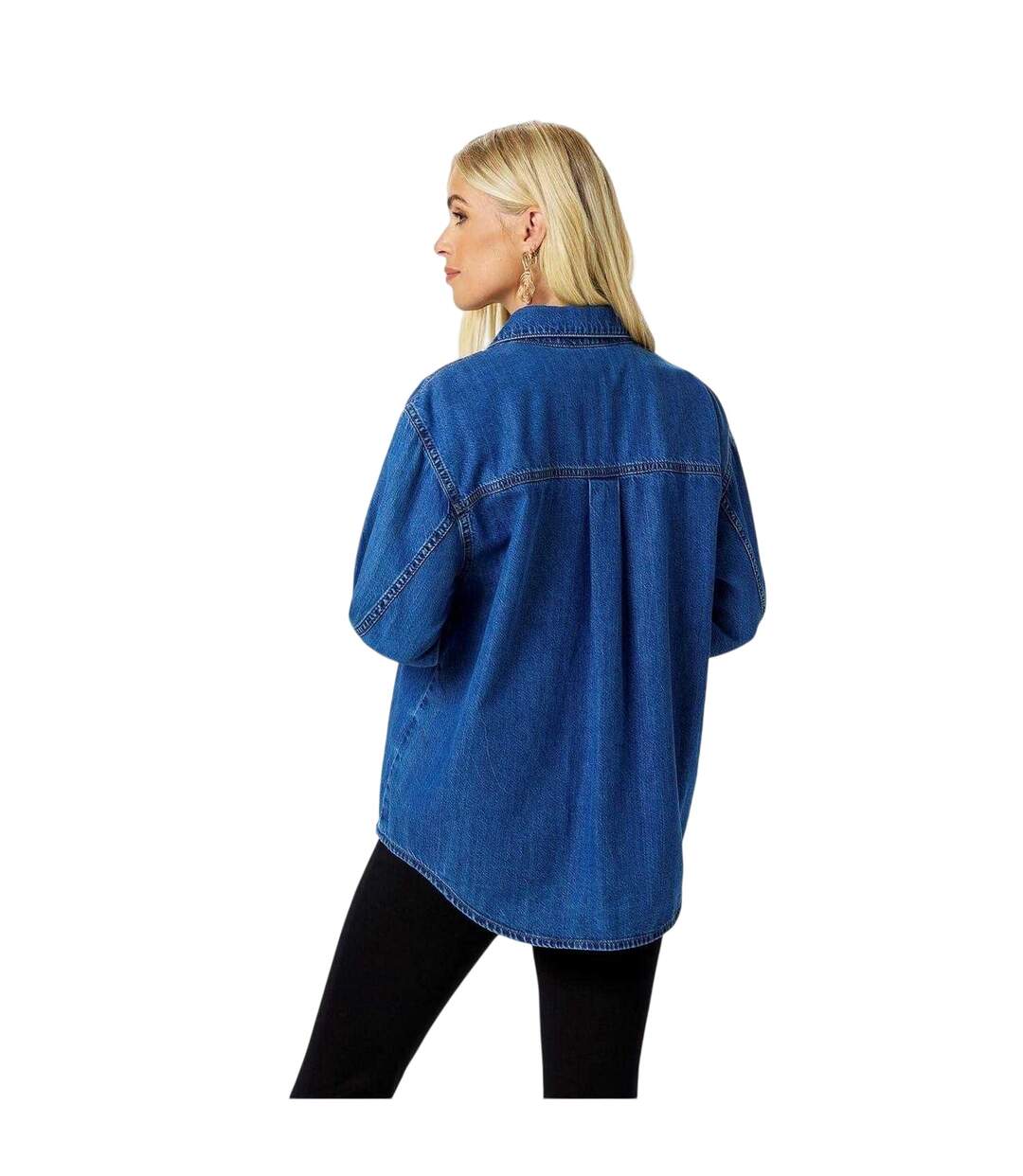 Chemise Manches Longues  Femme Bleu Biba-3