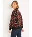 Pull chaud col montant raglan jacquard fleuri-2
