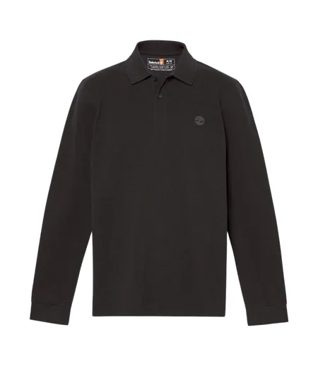 Polo Manches Longues Motif/style Côtelé Homme Noir Timberland
