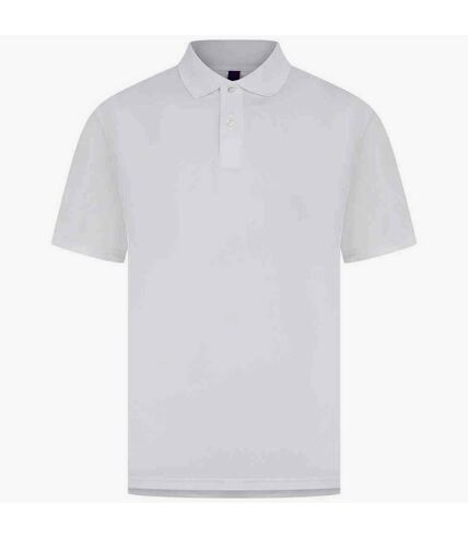 Mens pique polo shirt white Henbury