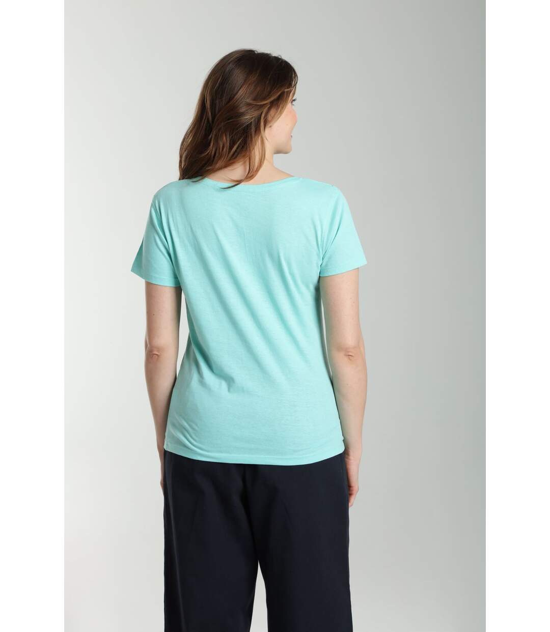 Tee Shirt Col V Manches Courtes Femme Maddy Cabage() | Gerard Pasquier Avec Col-v | Gerard Pasquier-3