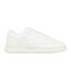 Mens Lace Up Flat Trainers White Fabric-1