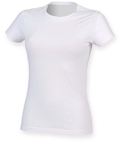 T-shirt col rond - Femme - SK121 - blanc