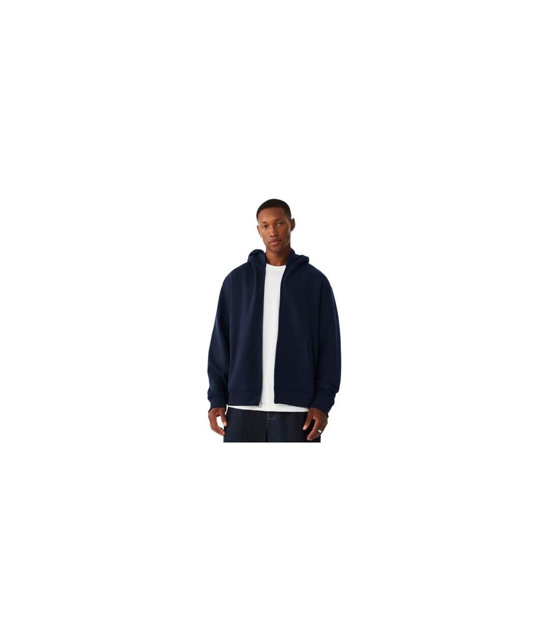 Unisex Adult Heavyweight Heavy Full Zip Hoodie Navy Bella + Canvas-1