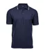 Mens Luxury Stripe Polo Shirt Navy White Tee Jays-1