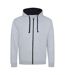 Sweat À Capuche Varsity Adulte Gris Chiné Bleu Marine Français Awdis-1