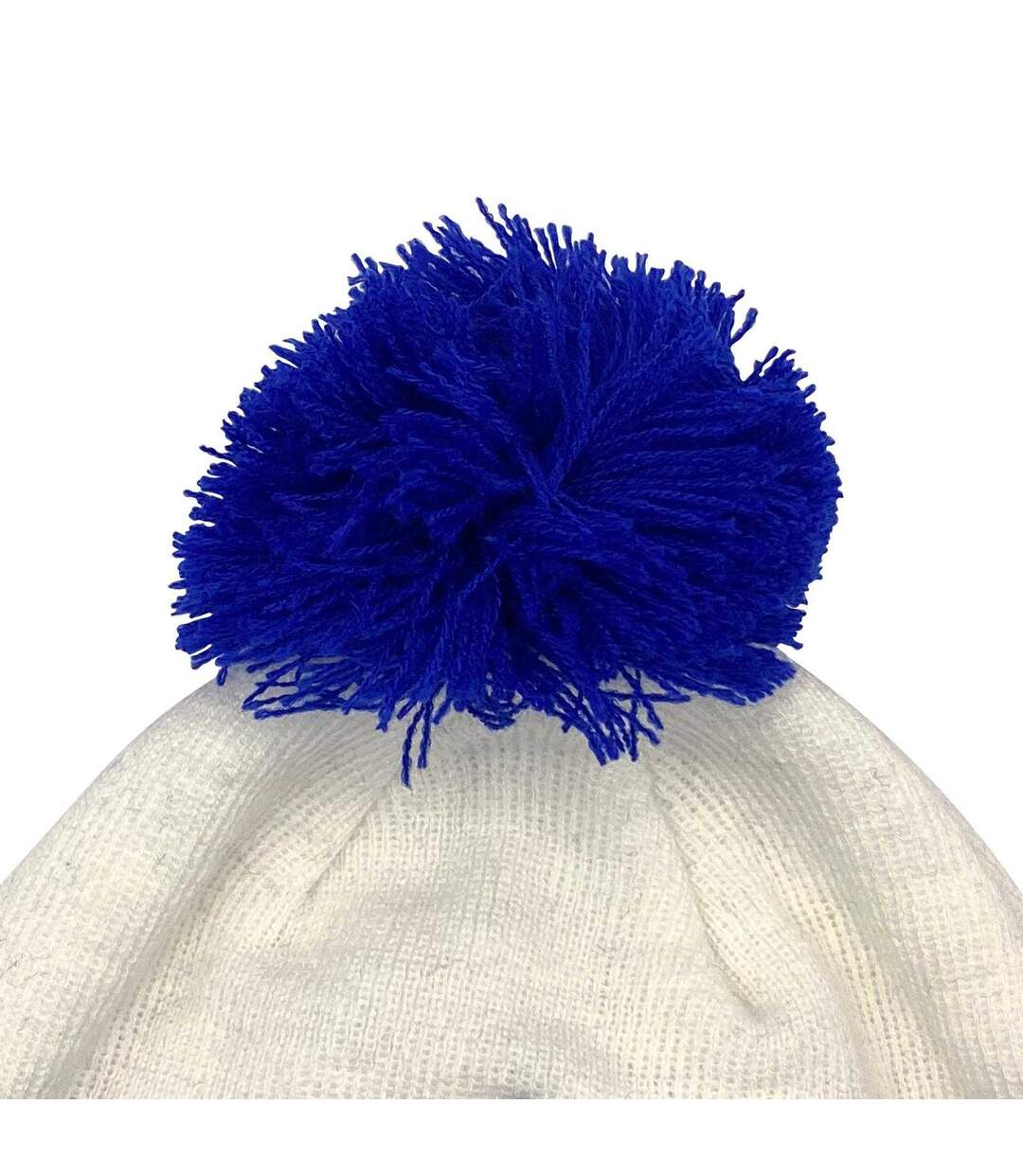 Norwich Retro Bobble Football Beanie White Blue Yellow Fan Originals-2