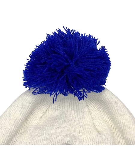 Norwich Retro Bobble Football Beanie White Blue Yellow Fan Originals