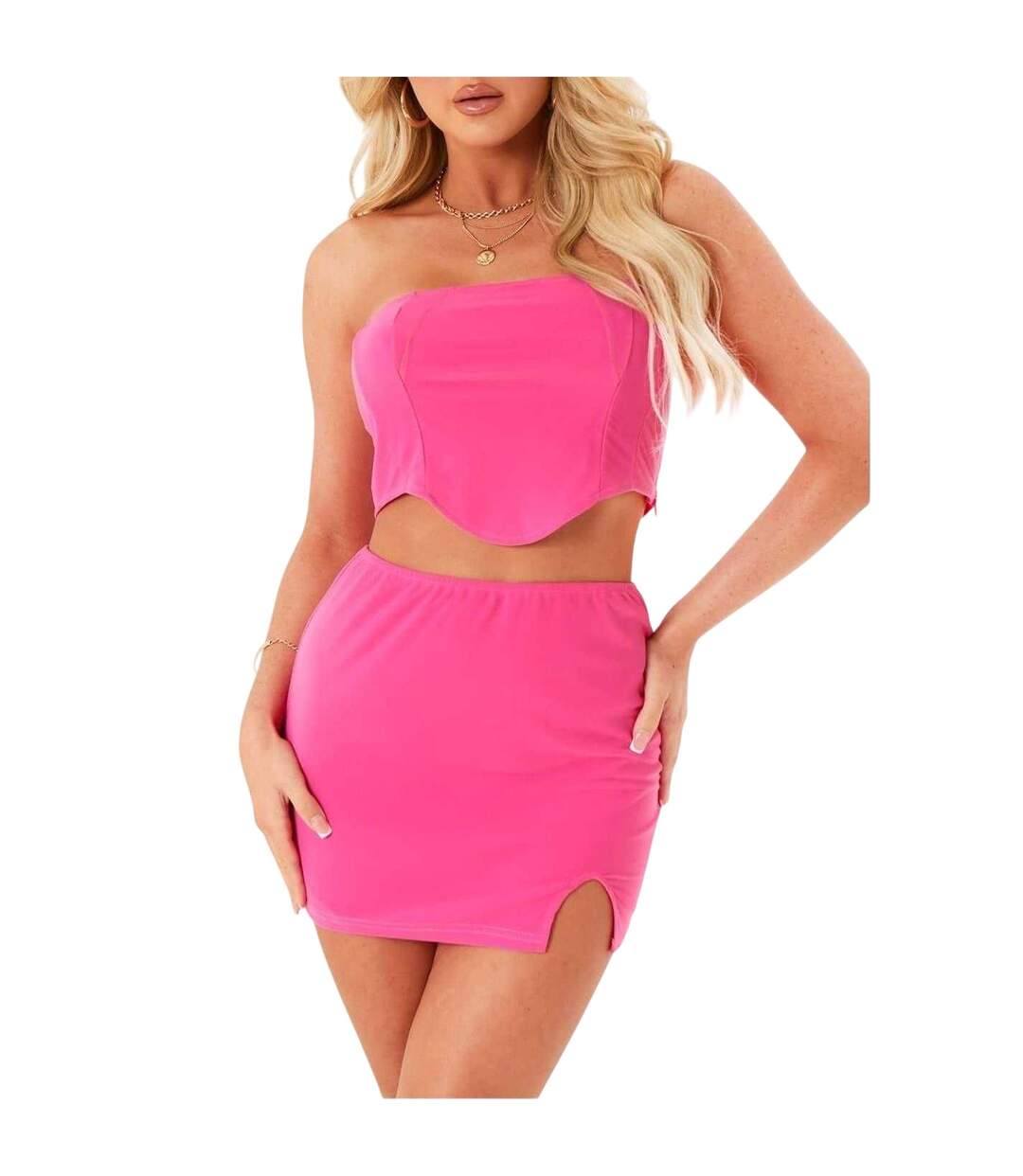 Womens/ladies Bodycon Mini Skirt Pink Missy Empire-1