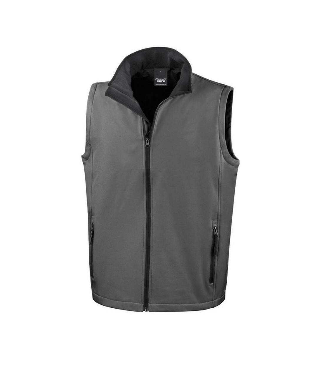 Result Mens Printable Softshell Body Warmer (Charcoal Grey/Black)