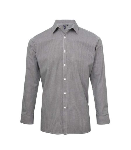 Chemise Gingham Homme Noir Blanc Premier