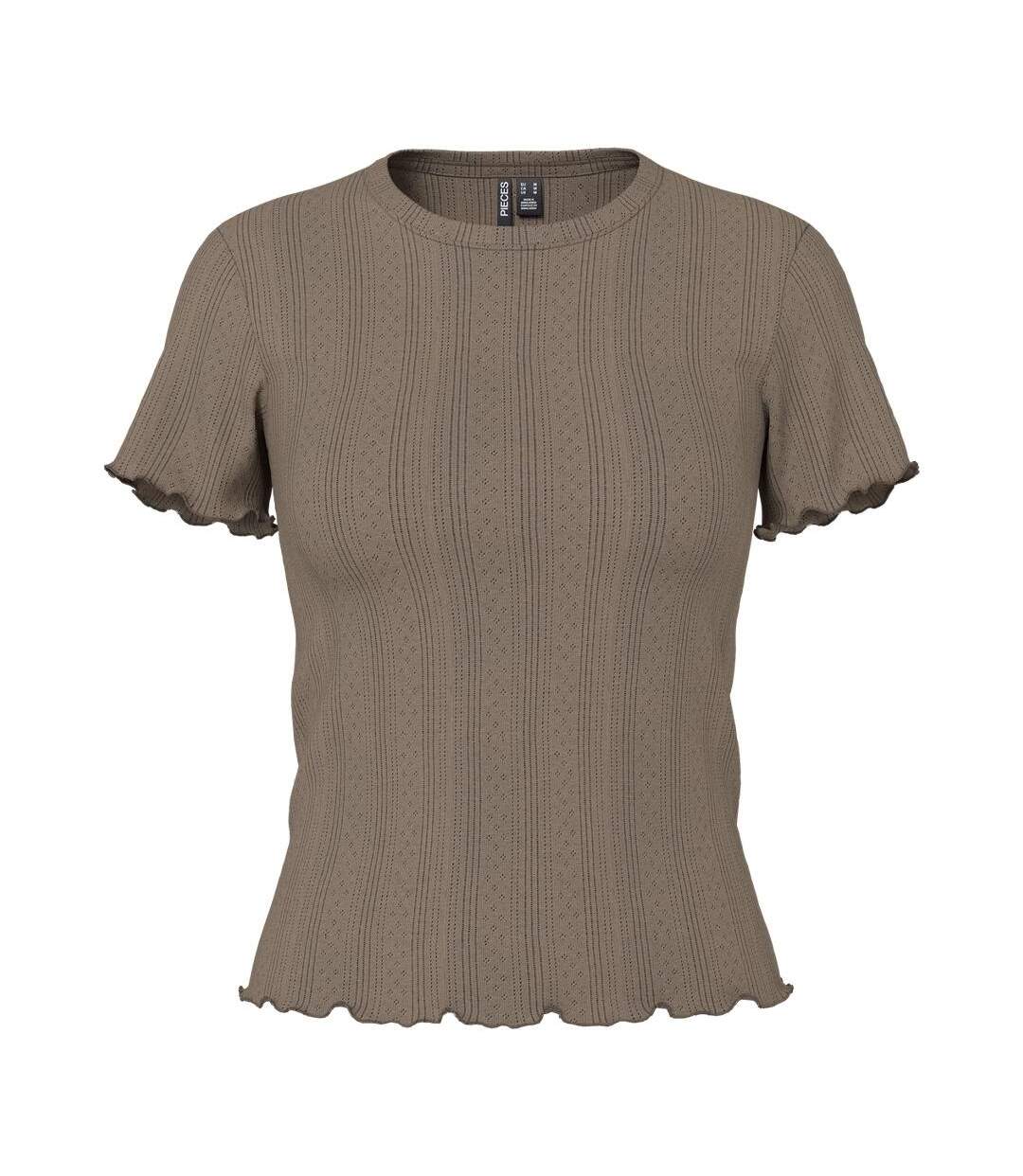 T-Shirt gris femme pieces marie-1