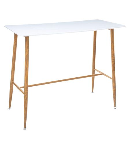 Table haute design scandinave Roka - L. 120 x H. 105 cm - Blanc