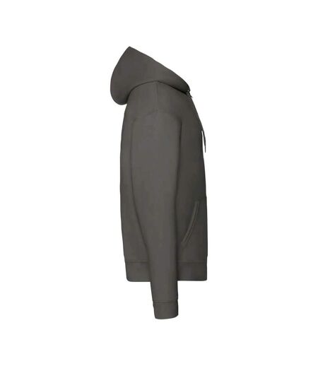 Unisex Adult Premium Full Zip Hoodie Charcoal Fruit Of The Loom